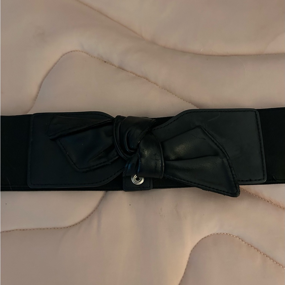 Black Stretch Bow Belt
